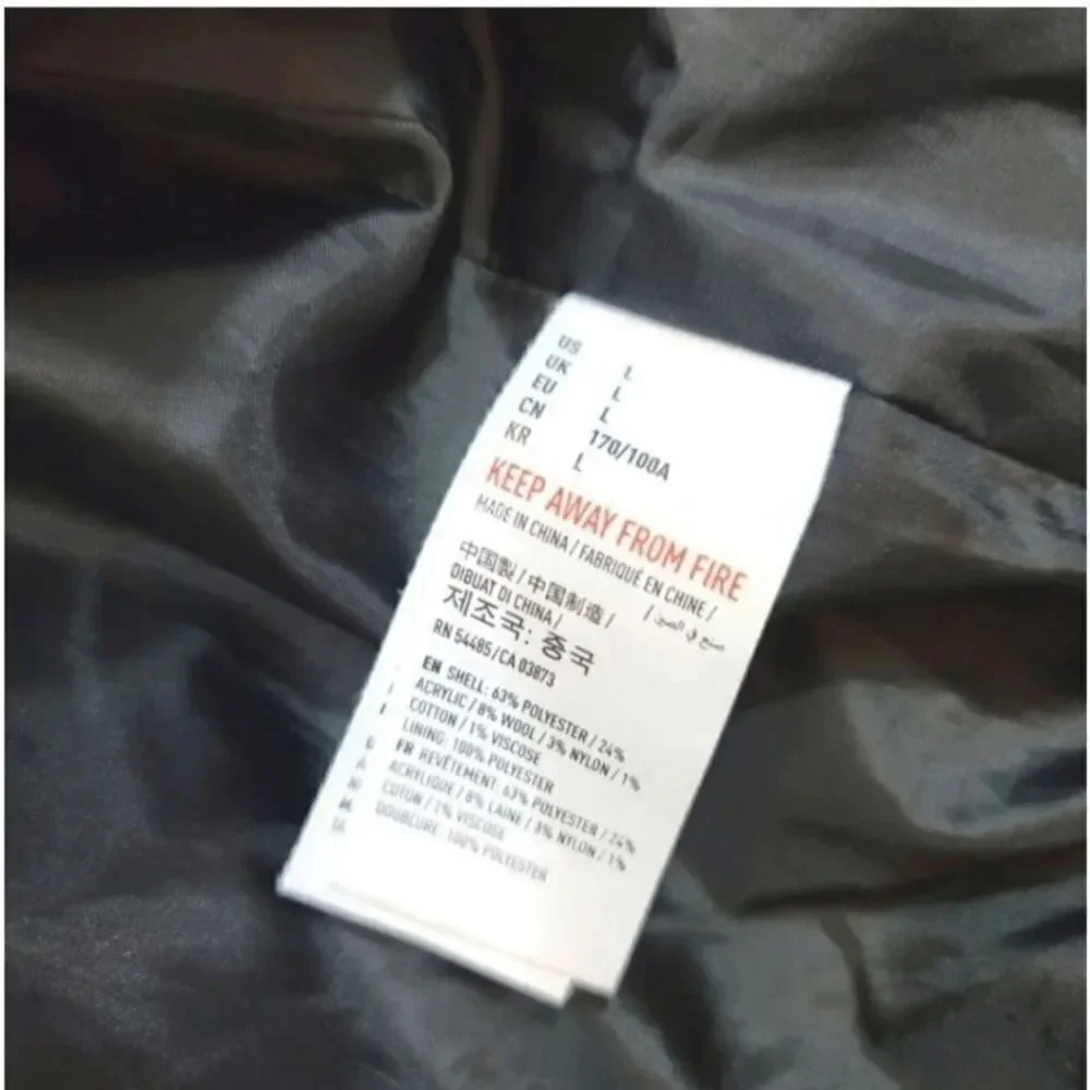 American Eagle Buffalo Plaid Trench Car Coat in Black/Gray Check Size Large